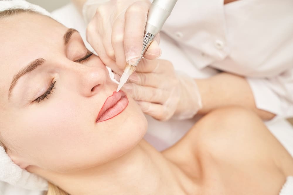 Lip liner being applied to a client at Your Face Lab